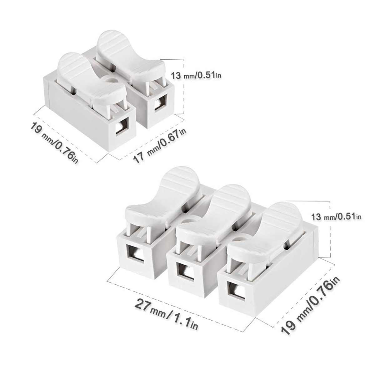 10 Mammut Elettrico Morsetto Connettore Per Cavo Fili Elettrici Con Bottone a Pressione 3X1,5mm