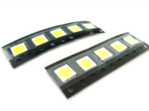 10 PZ Led SMD 5050 PLCC-6 Bianco Freddo 6000K 18 Lm 3V 0,2W 3 Chips