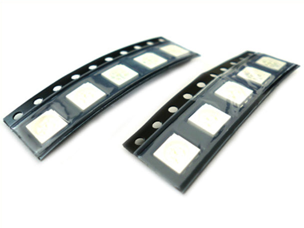 10 PZ Led SMD 5050 PLCC-6 Blu Blue 3V 0,2W 3 Chips