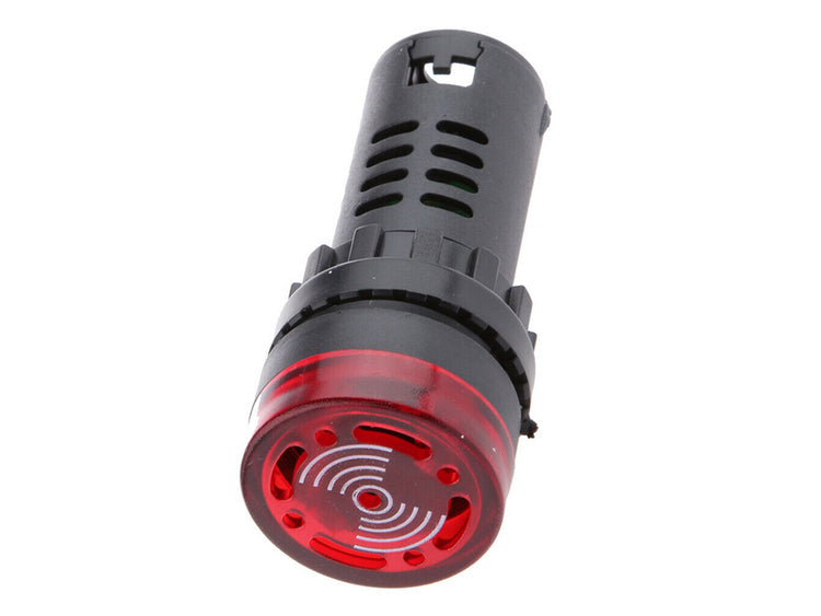 10 Pezzi Indicatore Led Rosso 24V AC/DC Buzzer Allarme Acustico Da Incasso Foro 22mm