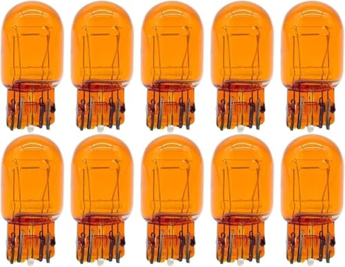 10 Pezzi Lampada Alogena T20 W21/5W 12V 21/5W 7443 Arancione Amber