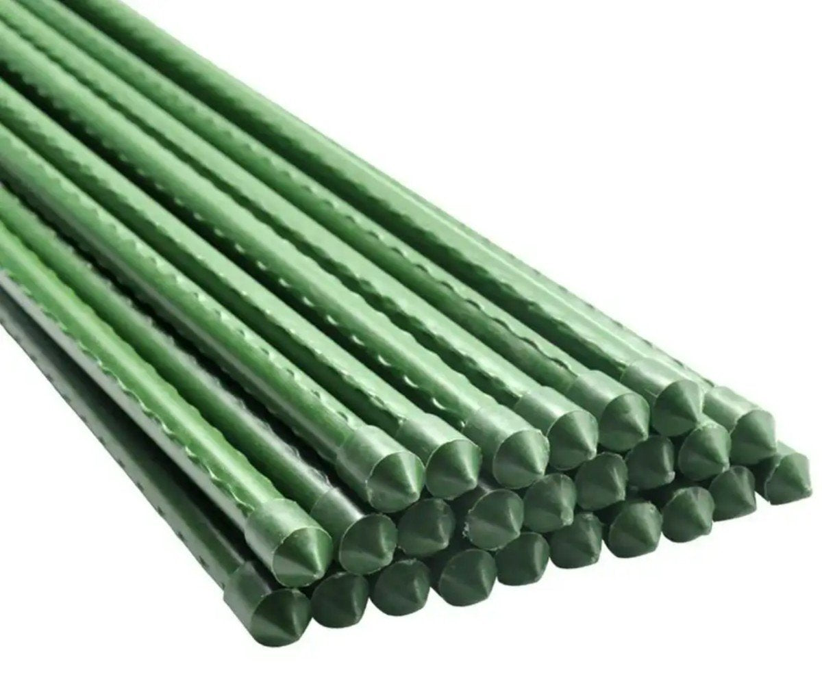 10 Pezzi Supporto Piante Rampicanti Bastone In Acciaio Plastificato Verde 0,8X90cm