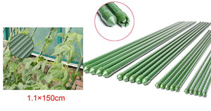 10 Pezzi Supporto Piante Rampicanti Bastone In Acciaio Plastificato Verde 1,1X150cm