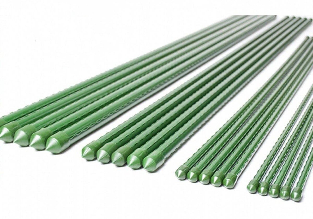 10 Pezzi Supporto Piante Rampicanti Bastone In Acciaio Plastificato Verde 1,1X180cm