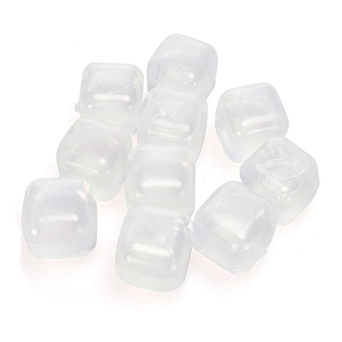 10 pcs Cubetti di Ghiaccio Riutilizzabili Riempiti con Acqua Forma a Cubo Monocolore Bianco