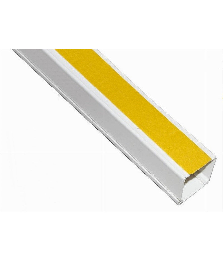 10 Pz Profili Canalina Passacavi Con Biadesivo In Pvc Colore Bianco 2 Mt 30x15mm         