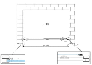 Porta doccia vetro 6 mm per installazione in nicchia Altezza 190 cm installazione reversibile cm 95-100  