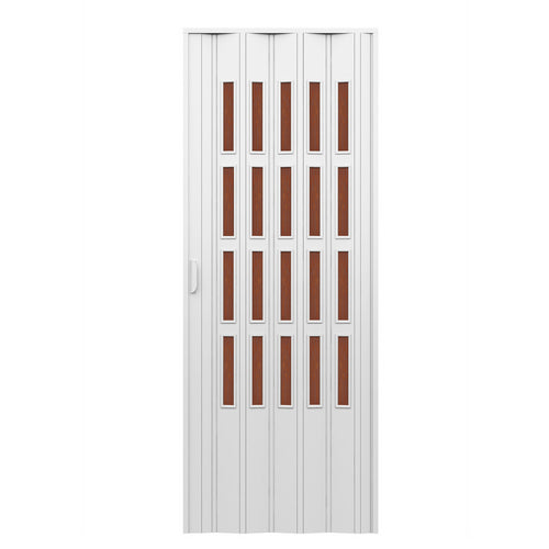 Porta d'arredo per interno a soffietto con vetro niagara bronzo  cm 100 x 214DH