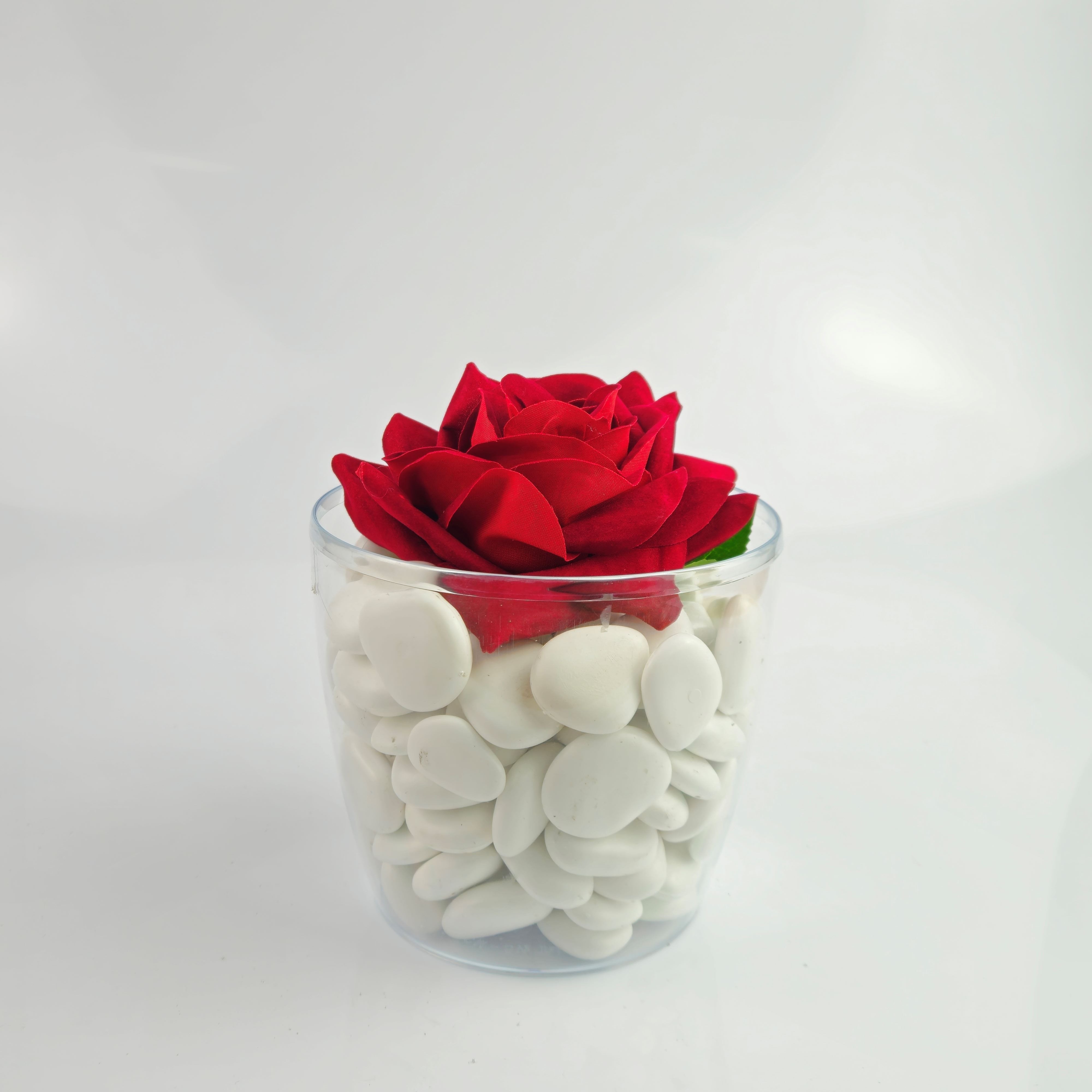 PEBBLES POT PACK CON ROSA IN VELLUTO