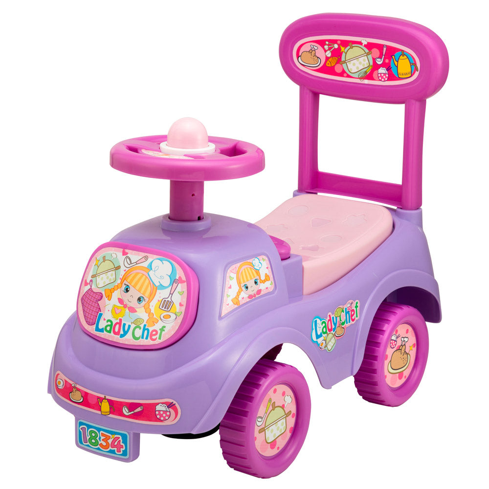 Camioncino Cavalcabile per Bambina 48x23x42 cm con Clacson Rosa o Viola