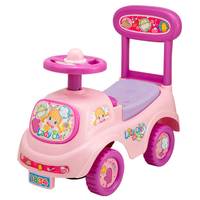 Camioncino Cavalcabile per Bambina 48x23x42 cm con Clacson Rosa o Viola