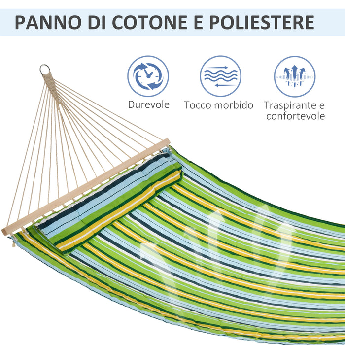 Easycomfort Amaca da Giardino per 1-2 Persone Max 220kg da Interni ed Esterni con Cuscino Removibile 400x140cm