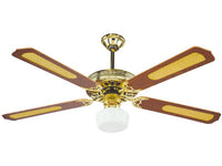 ventilatore da soffitto con 4 pale in legno con luce e telecomando 65 w Ã¯ cm. 128 vit52816