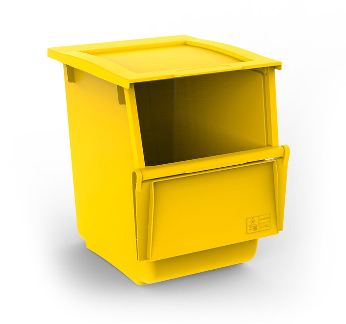 Set 2 contenitori Per Raccolta Differenziata 25L + 30L Per Armadi in Polipropilene Ecobin Giallo e Blu