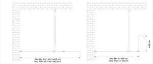 Parete doccia Walk In con anta mobile paraspruzzi vetro temprato 8mm H 200 cm misura 100 cm lastra + 40 cm antina