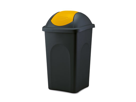 Stefanplast pattumiera basculante multipat lt. 60 - cm. 39x39x68 h col. nero/giallo - Stefanplast