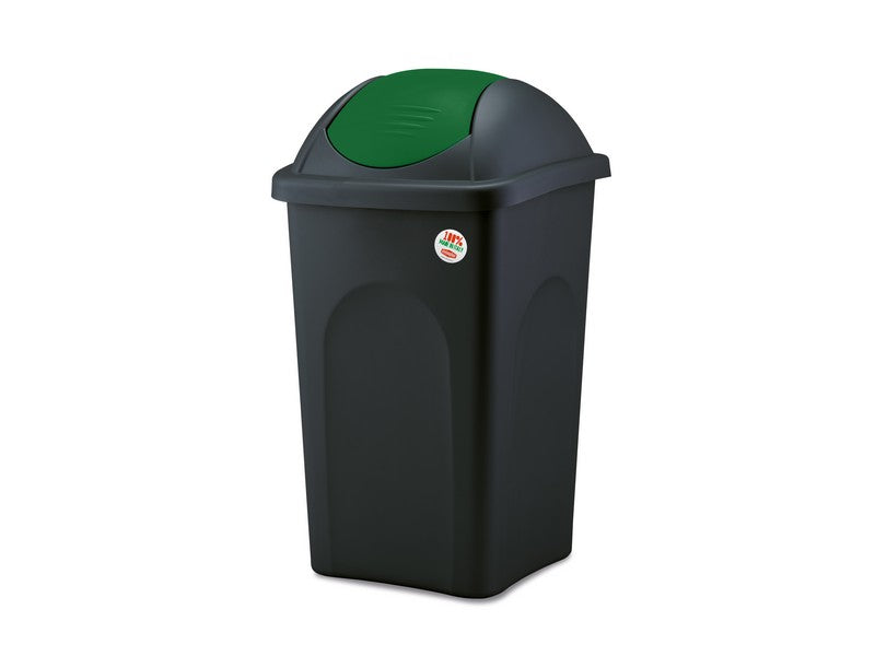 Stefanplast pattumiera basculante multipat lt. 60 - cm. 39x39x68 h col. nero/verde - Stefanplast