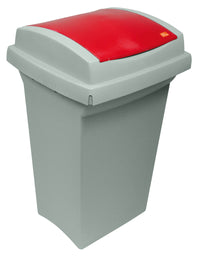 Ics bidone recycling per differenziata lt. 50 - cm. 43x39x68h col. rosso/grigio - ICS