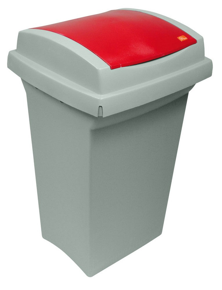 bidone recycling per differenziata lt. 50 - cm. 43x39x68h col. verde/grigio vit25687