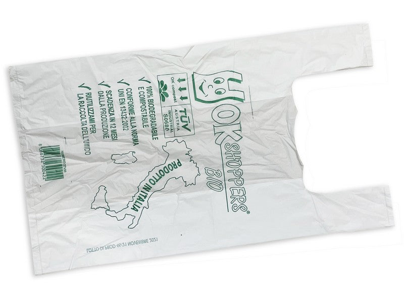 Busta shopper biodegradabile 500 pz cm. 30+10+10x60 h - gr. 13 - 