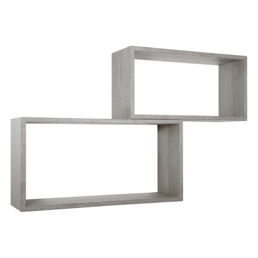 Set di 2 Mensole da Muro Modello BISLUNGO, Pensile Bagno, Mensola da Parete, Scaffale da Parete. Misure 70x35 p20 cm e 60x30 p20 cm. Finitura  ROV. GRIGIO - MADE IN ITALY