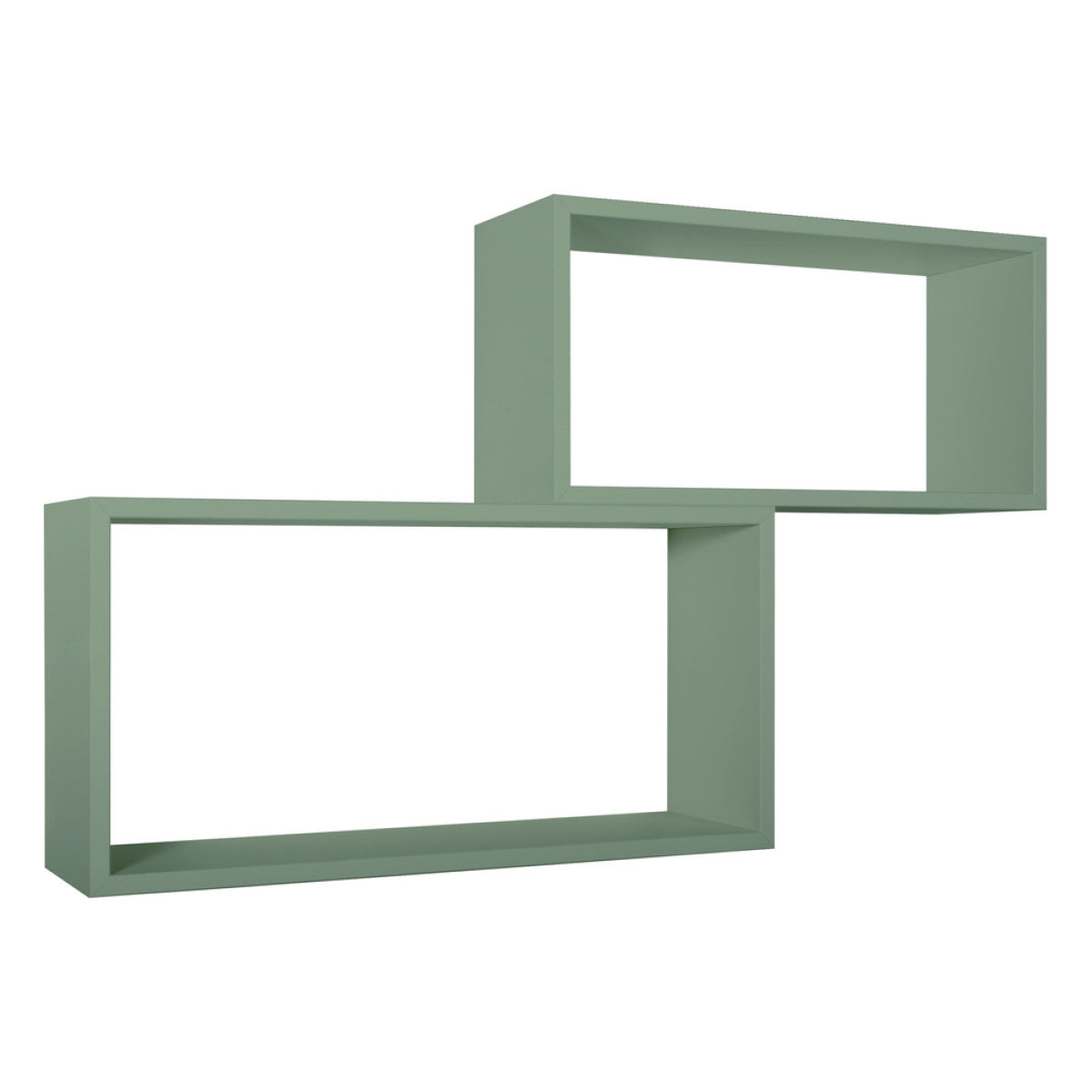 Set di 2 Mensole da Muro Modello BISLUNGO, Pensile Bagno, Mensola da Parete, Scaffale da Parete. Misure 70x35 p20 cm e 60x30 p20 cm. Finitura  VERDE ACQUA MARINA - MADE IN ITALY