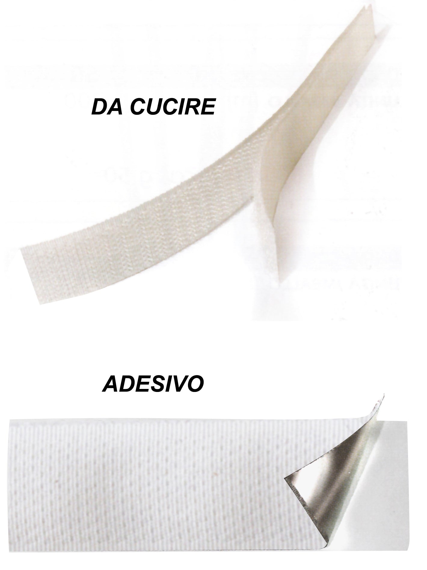 Nastro velcro bianco da cucire asola (50 metri) - 