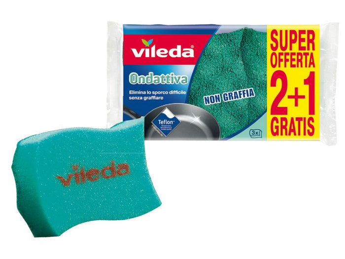 Vileda spugna ondattiva milleusi 2+1 pz. (28 confezioni) - Vileda