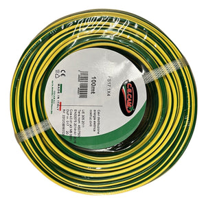 100mt Cavo Elettrico FS17 450/750V Unipolare 1X4mm Colore Giallo Verde Made In Italy