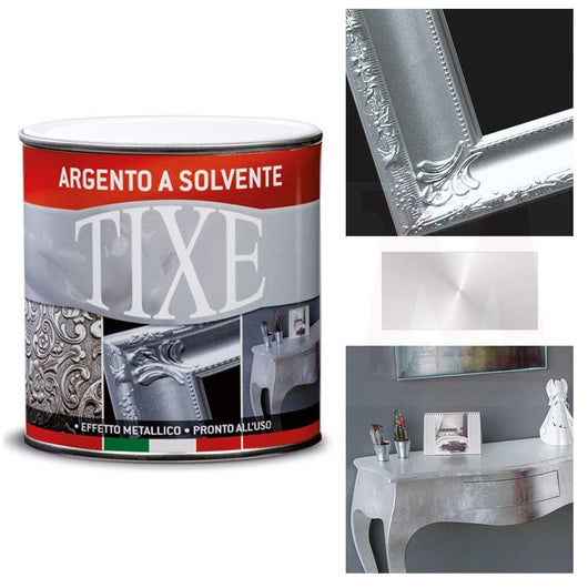 Vernice argento solvente per interni - Tixe Argento 125 ml