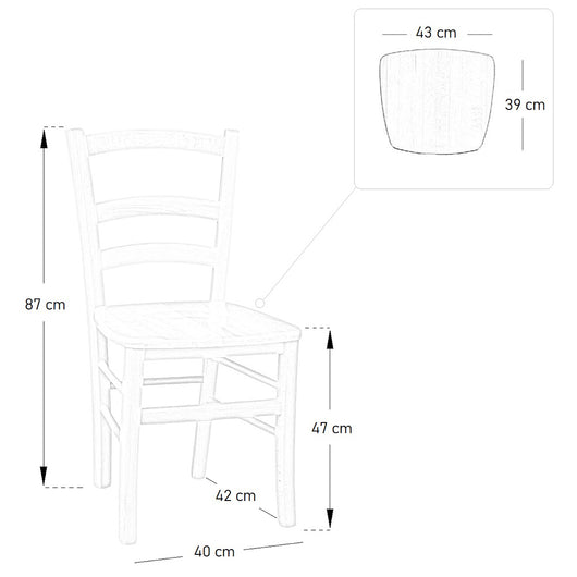 Sedia paesana venezia legno naturale seduta massello