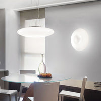 Sospensione Moderna Glory Vetro Bianco 3 Luci E27 D40Cm