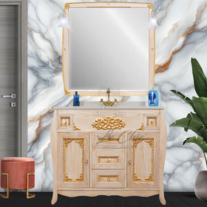 Arredo bagno barocco legno avorio