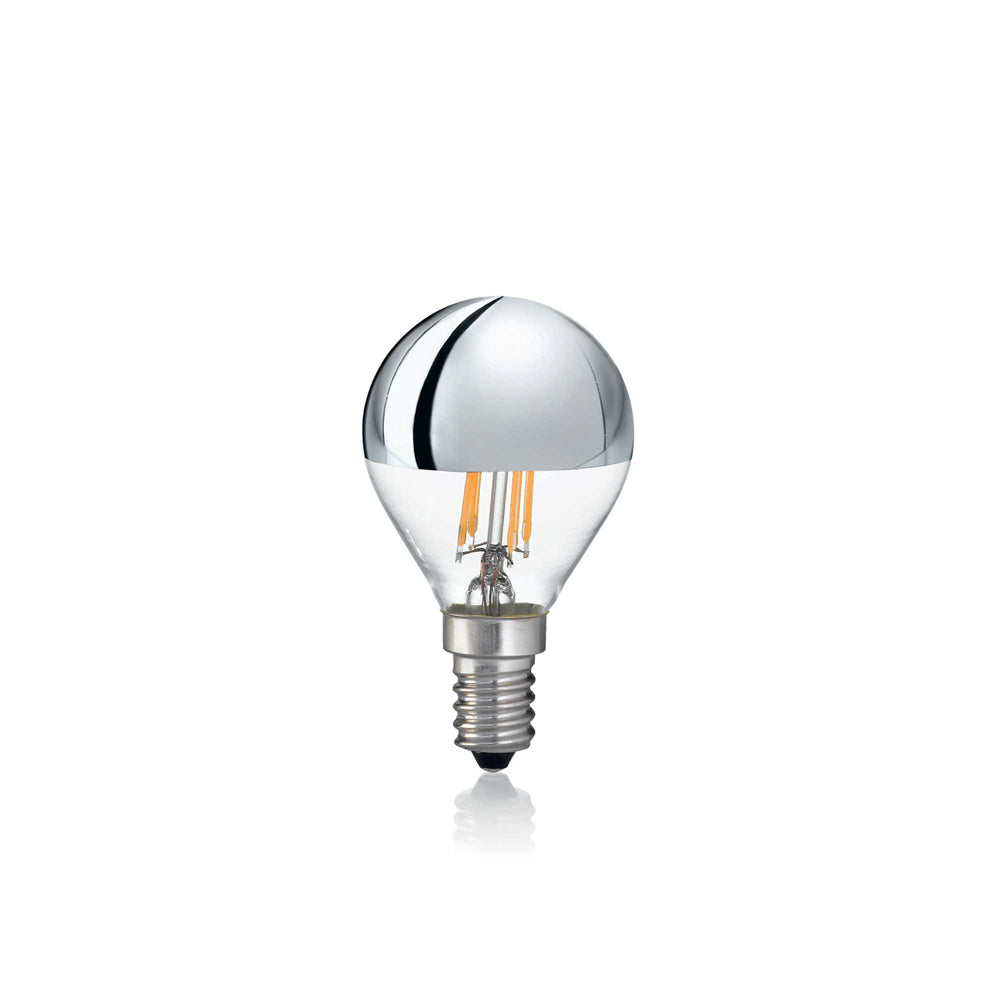 10 Lampadine Led Sfera E14 4 Watt 3000 K 250 Lm Trasparente Cromo