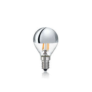 10 Lampadine Led Sfera E14 4 Watt 3000 K 250 Lm Trasparente Cromo