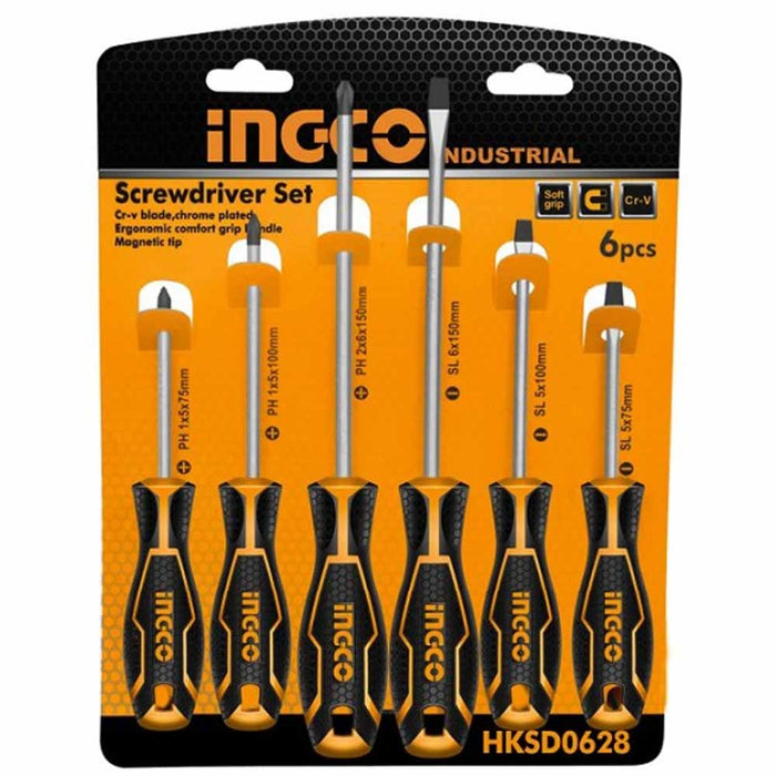 Set cacciaviti 6 pz punta magnetica - Ingco HKSD0628