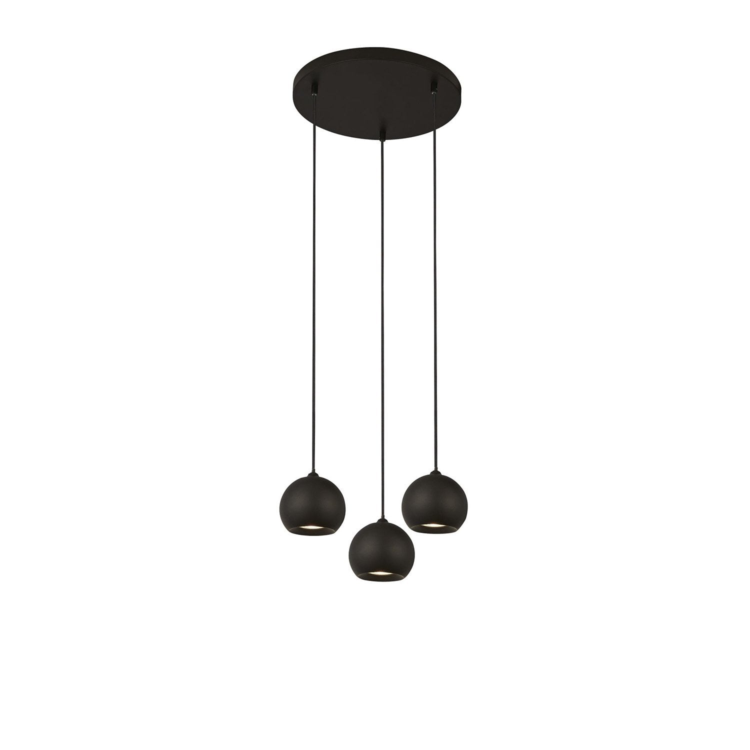 Lampadario Contemporaneo Eindhoven Acciaio Nero 3 Luci Gu10