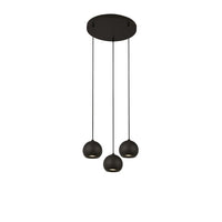 Lampadario Contemporaneo Eindhoven Acciaio Nero 3 Luci Gu10