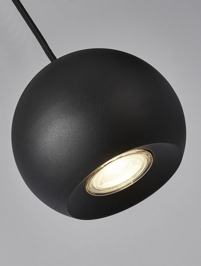 Lampadario Contemporaneo Eindhoven Acciaio Nero 4 Luci Gu10