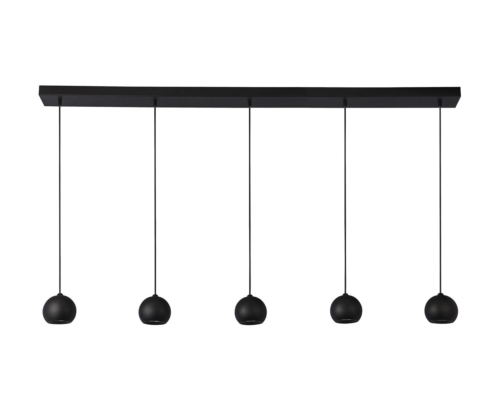 Lampadario Contemporaneo Eindhoven Acciaio Nero 5 Luci Gu10