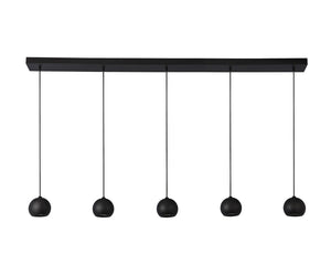 Lampadario Contemporaneo Eindhoven Acciaio Nero 5 Luci Gu10