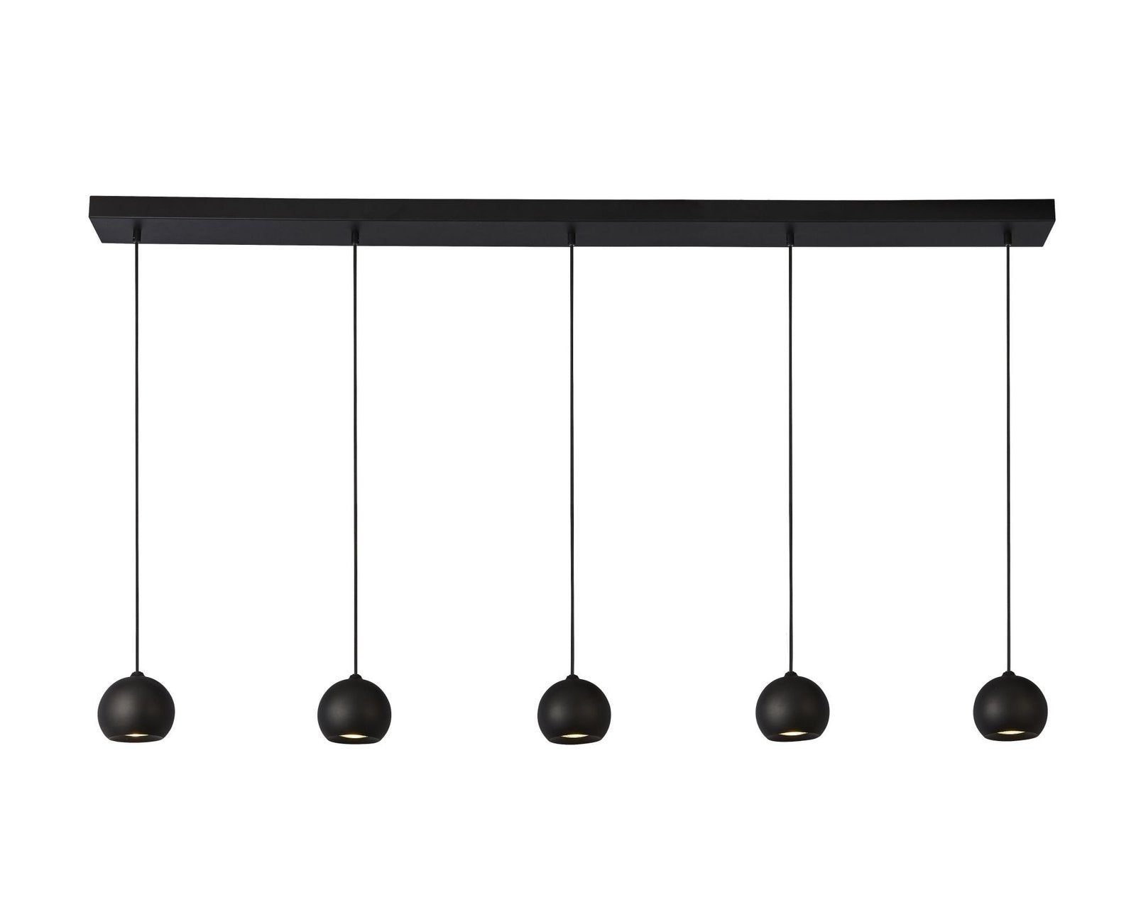 Lampadario Contemporaneo Eindhoven Acciaio Nero 5 Luci Gu10