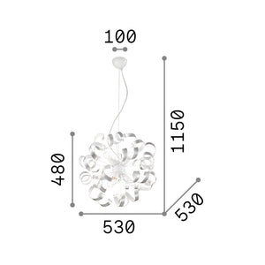 Sospensione Moderna Vortex Metallo Oro 6 Luci E14