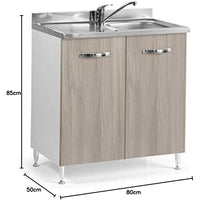 Mobile Sottolavello Mobiletto Base Per Cucina Componibile 2 Ante Olmo 80x50x85cm