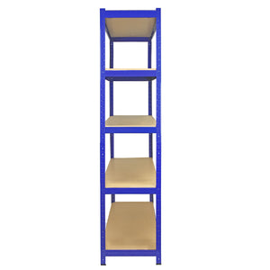 3 Scaffali in Acciaio Senza Bulloni T-Rax Blu Larghi 120cm per Magazzino e Box