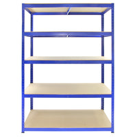 10 Scaffali in Acciaio Senza Bulloni T-Rax Blu Larghi 120cm per Magazzino e Box