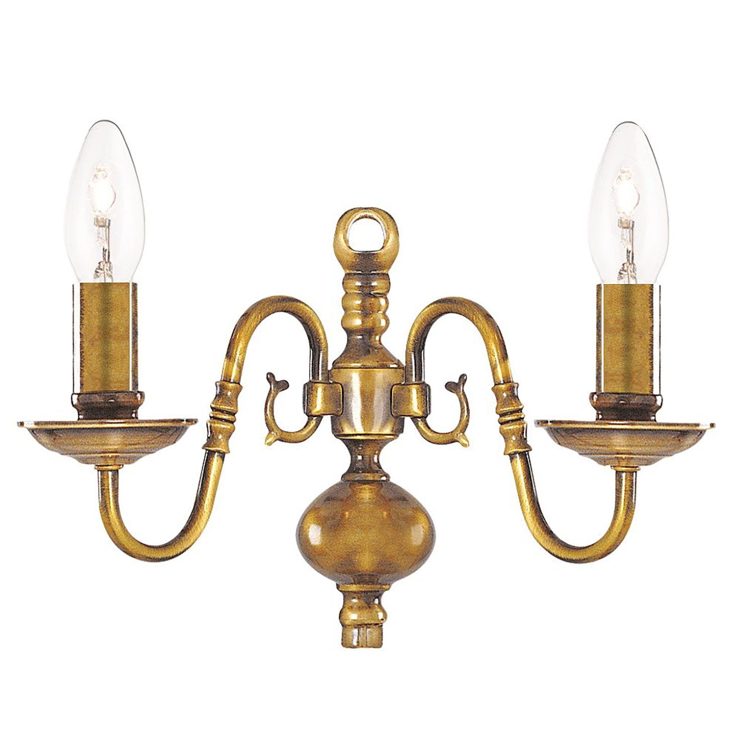 Applique Classica Fiammingo Ottone 2 Luci E14