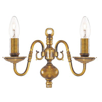 Applique Classica Fiammingo Ottone 2 Luci E14