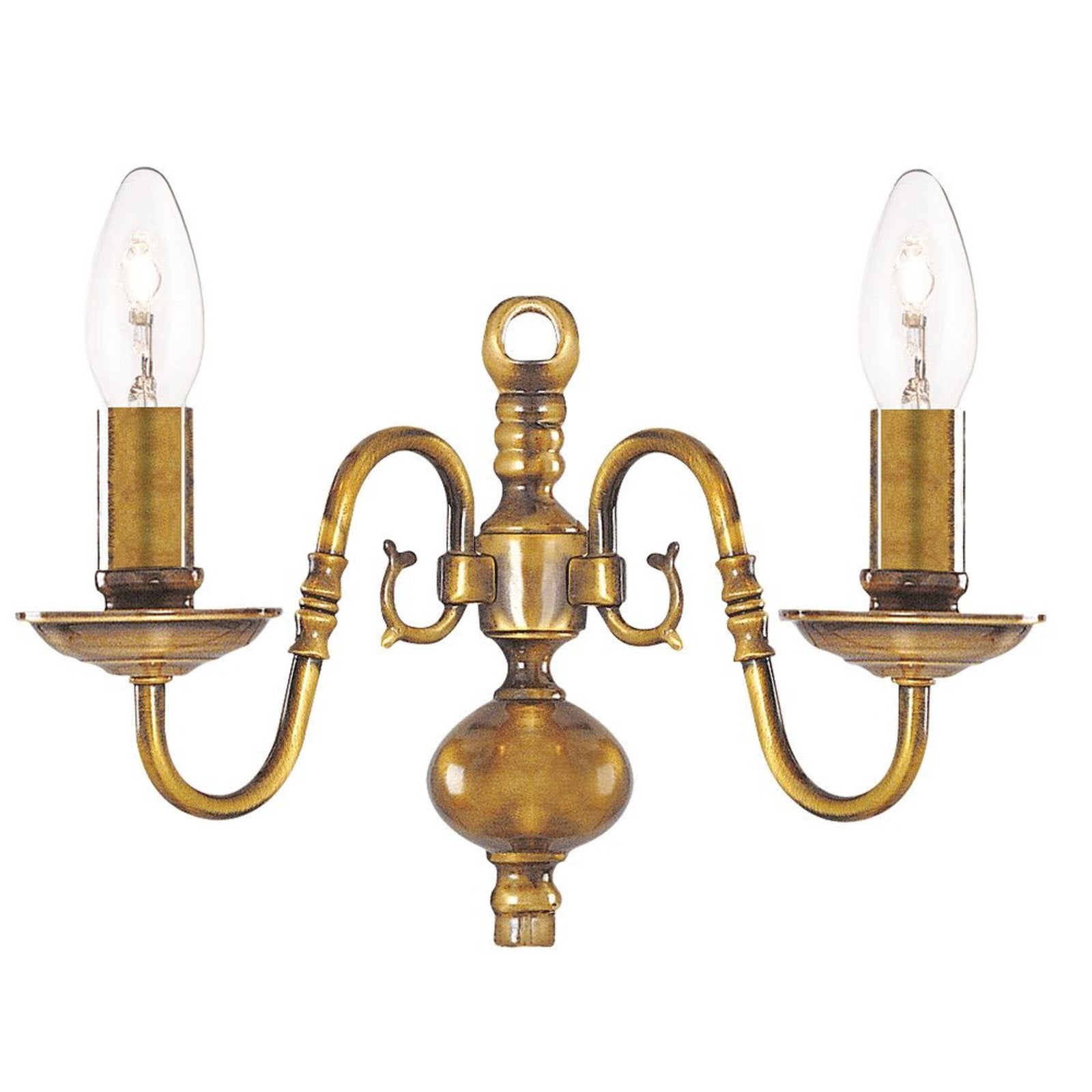 Applique Classica Fiammingo Ottone 2 Luci E14