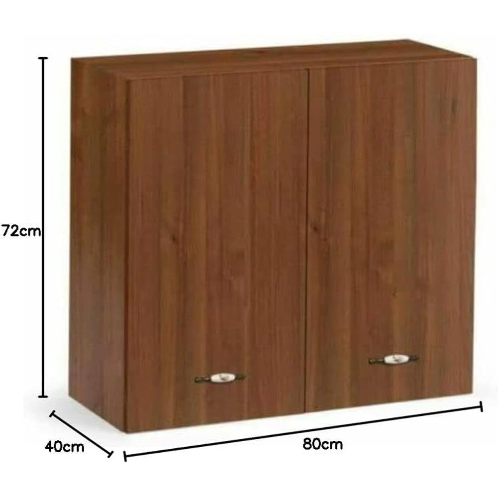 Pensile Cucina Componibile Legno Nobilitato 2 Ante 80x30x72H Noce Antico